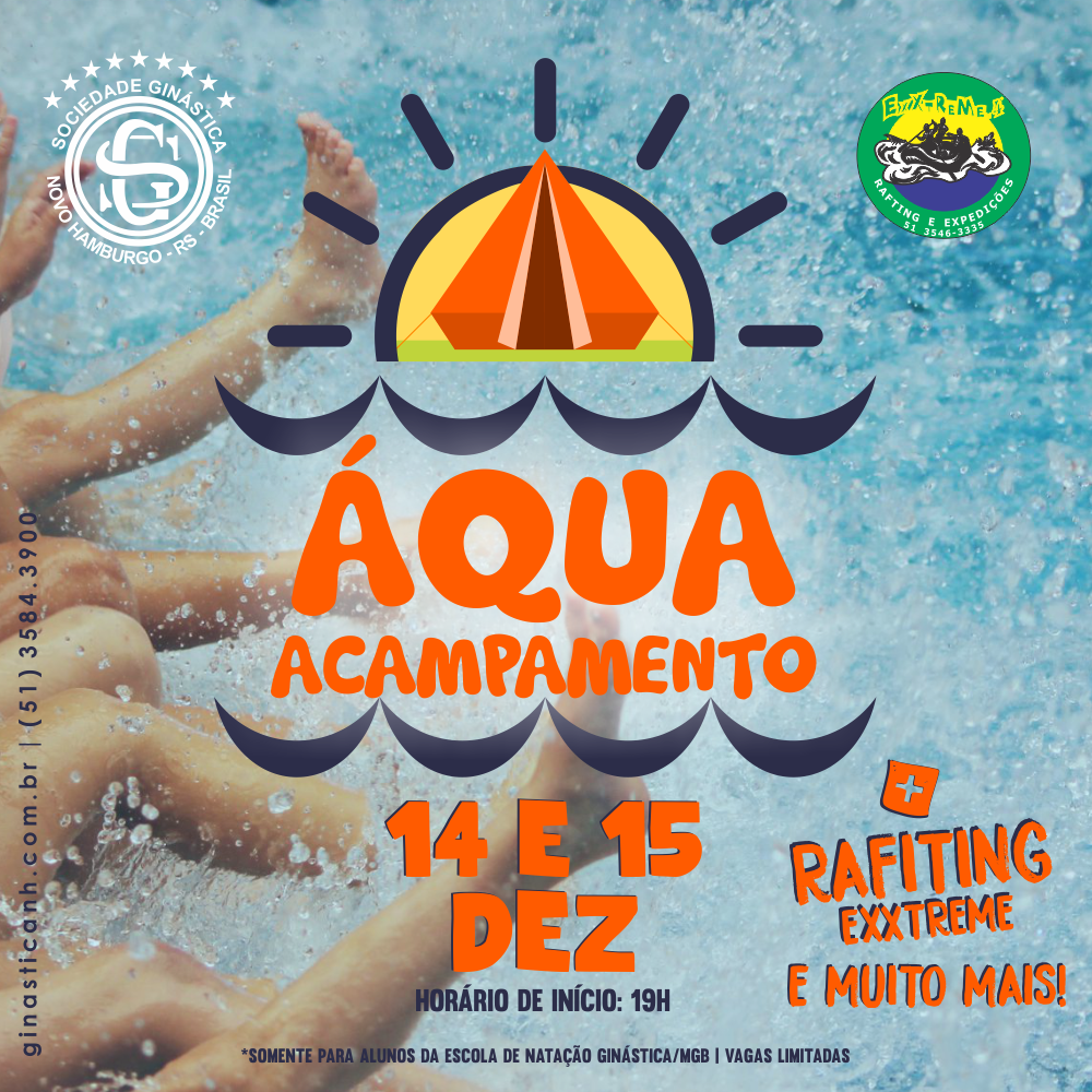 Aqua Acampamento promete diversão aos alunos da natação